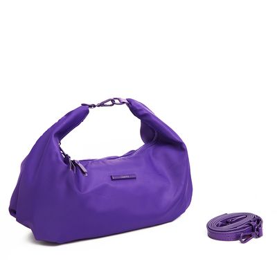 Bolsa Grande Hobo Roxo Elétrico Nylon Transversal