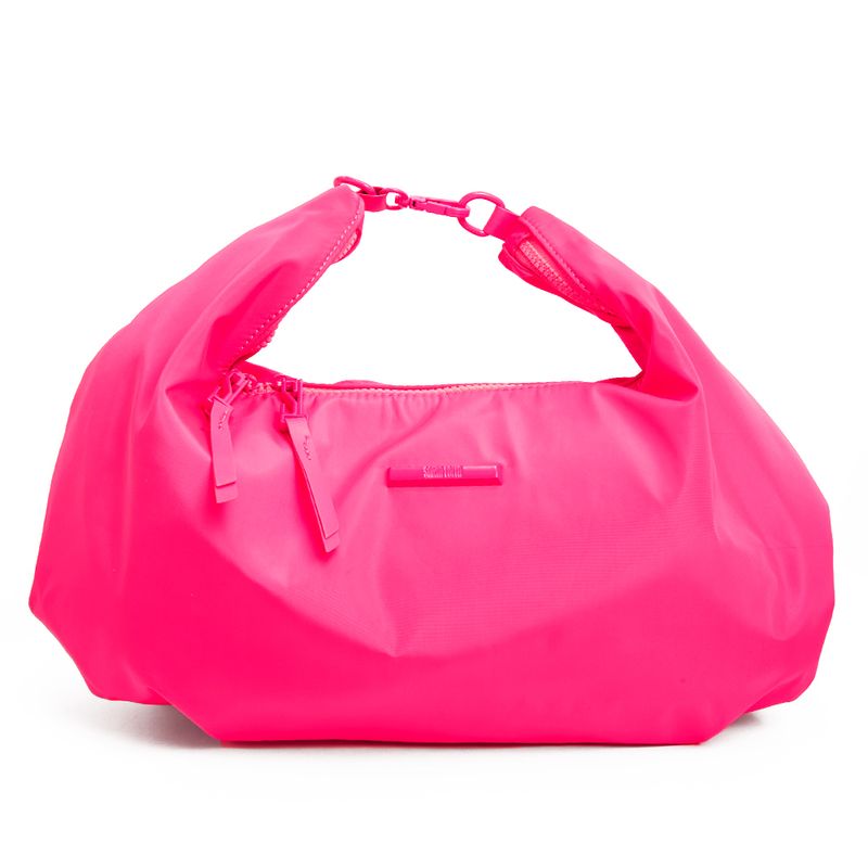 Bolsa Grande Hobo Rosa Neon Nylon Transversal - Santa Lolla