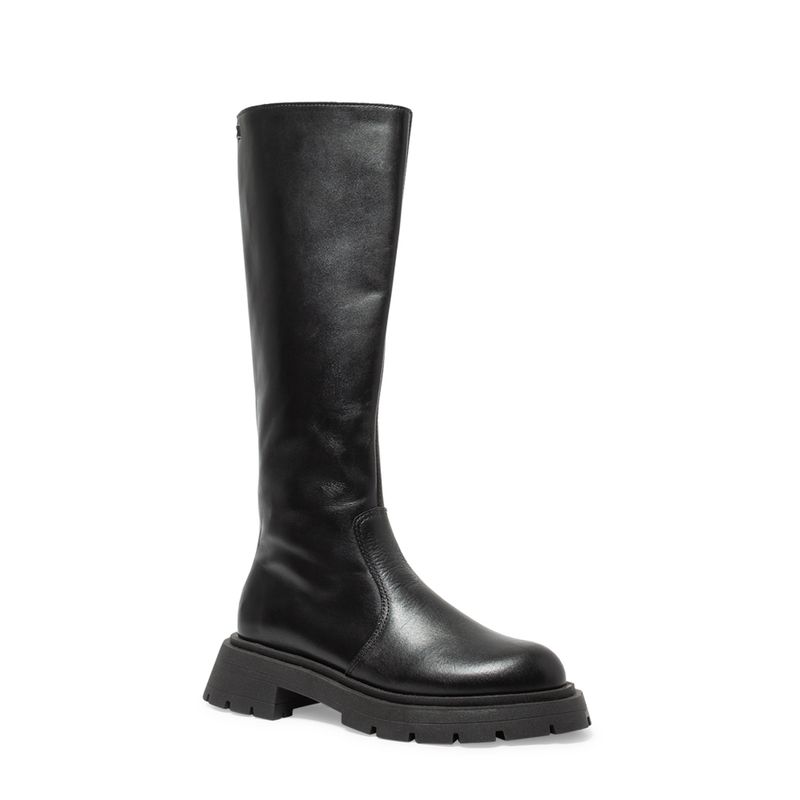 Bota Tratorada Preta Couro Cano Longo Santa Lolla