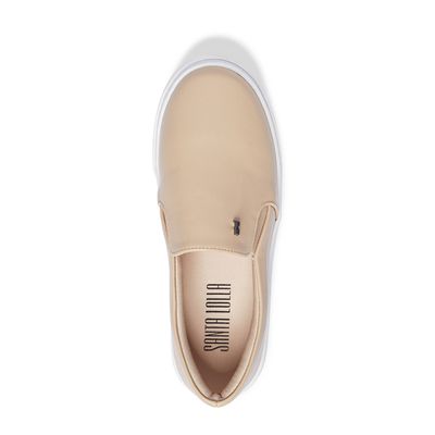 Tênis Slip On Bege Flatform