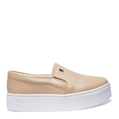Tênis Slip On Bege Flatform