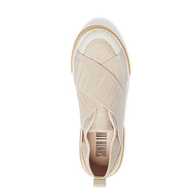 Tênis Slip On Linho Copacabana Bege