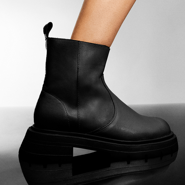 Bota Couro Premium Preto Tratorado