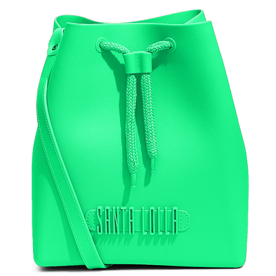 Bolsa Bucket Transversal de Borracha Verde Poison Neon