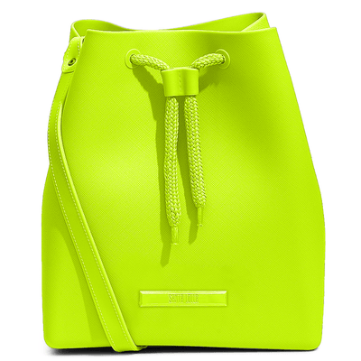 Bolsa Bucket Transversal De Borracha Verde Limão Neon