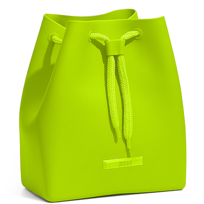 Bolsa Bucket Transversal De Borracha Verde Limão Neon