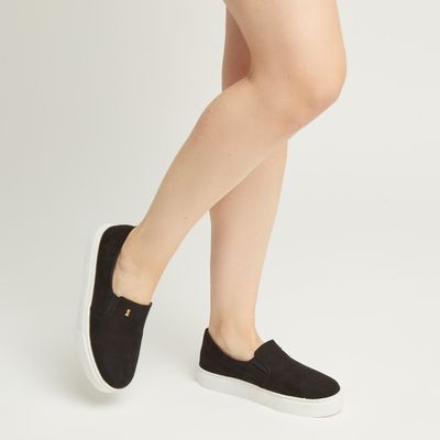 Tênis Slip On Suede Preto