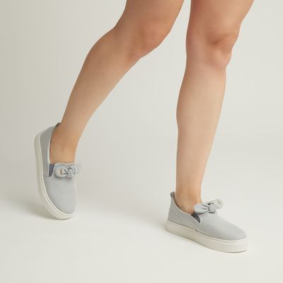 Tênis Slip On Laço Jeans Azul Claro