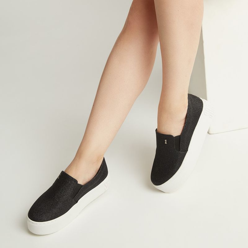 Slip on santa lolla preto hot sale com brilho