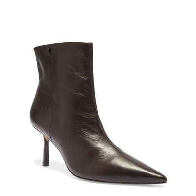 Bota Marrom Escuro Couro Cano  Curto