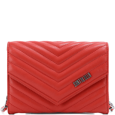 Bolsa Carteira Envelope Soft Vermelho Chilli Alça Corrente