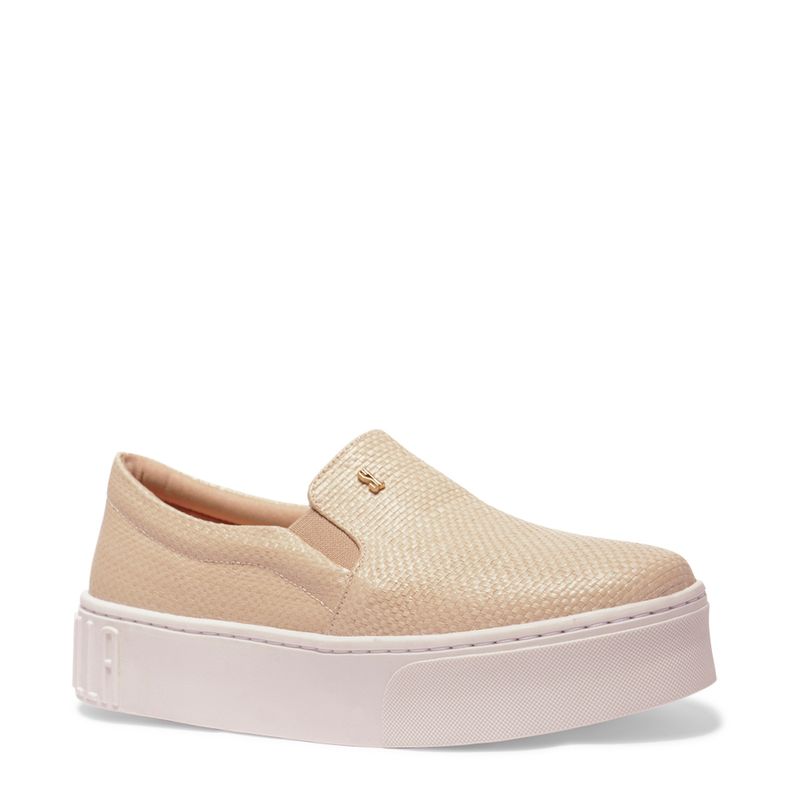 T nis Slip On Bege Bico Redondo Flatform Santa Lolla