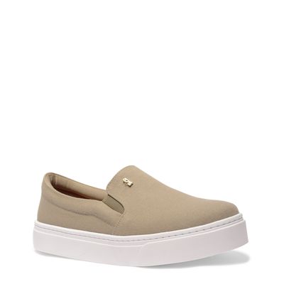 Tênis Slip On Cinza Bico Redondo
