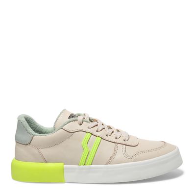 Tênis Off White Couro Flat Cadarço