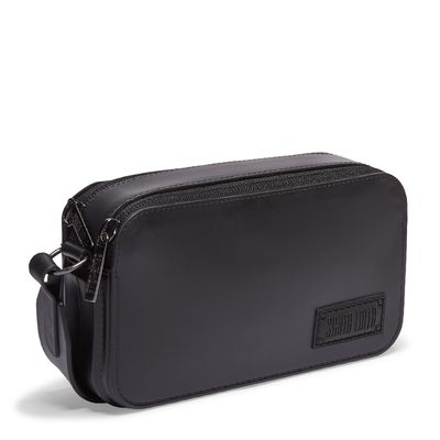 Bolsa Transversal Preta Borracha Alça Média