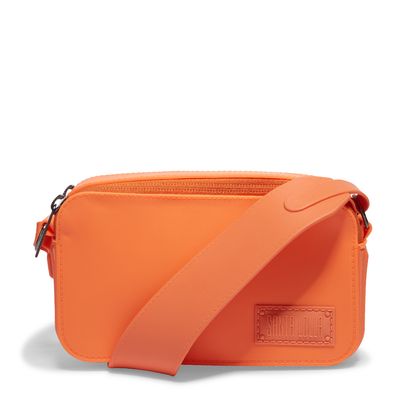 Bolsa Transversal Laranja Borracha Alça Média