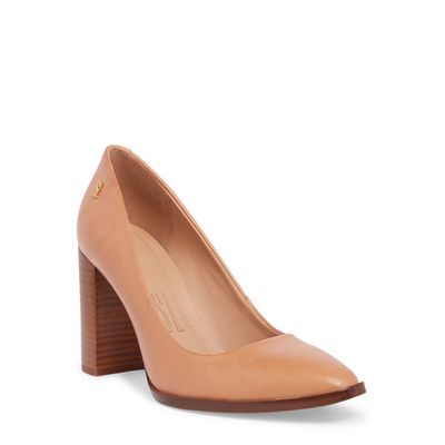Sapato Scarpin Bege Couro Salto Alto