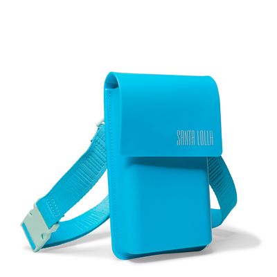 Bolsa Shoulder Bag Azul Borracha Alça Transversal