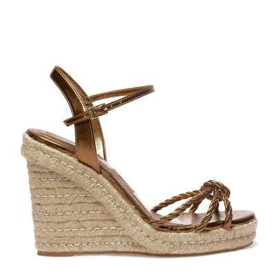 Sandália Espadrille Bronze Couro Metalizada