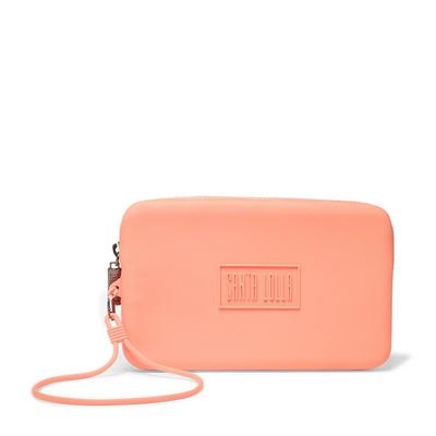 Bolsa Clutch Laranja Borracha Alça Fina