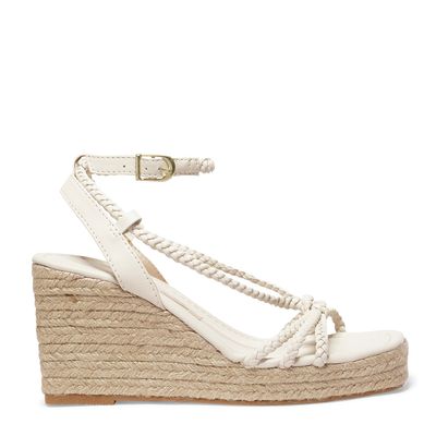 Sandália Espadrille Off White Salto Alto