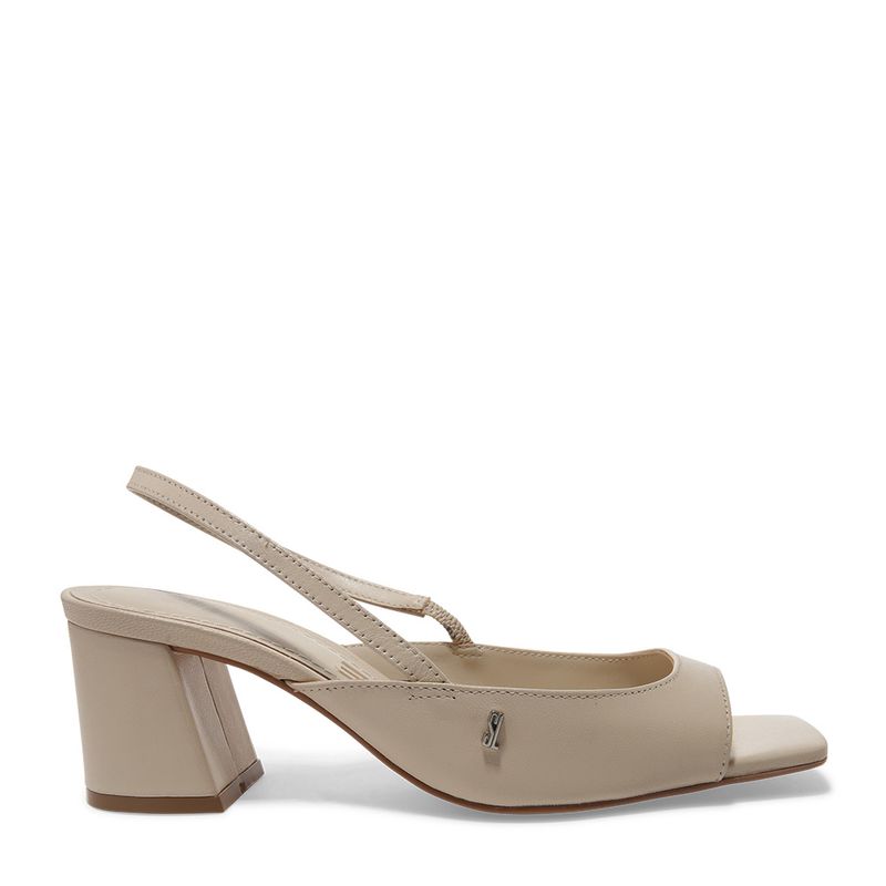 Peep toe off hot sale white salto baixo