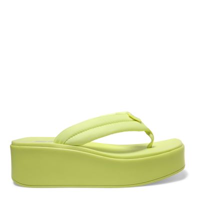 Sandália Papete Thong Plataforma Flatform de Borracha Verde