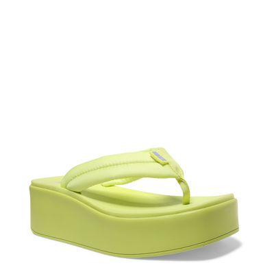 Sandália Papete Thong Plataforma Flatform de Borracha Verde