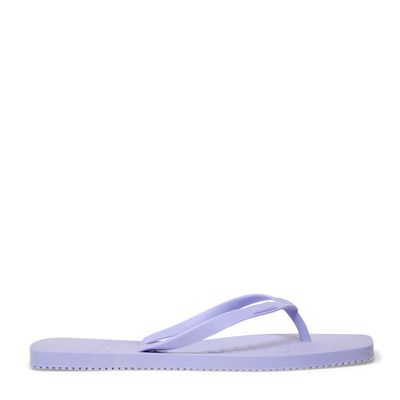 Flip Flop Lilás Borracha Slim Bico Quadrado