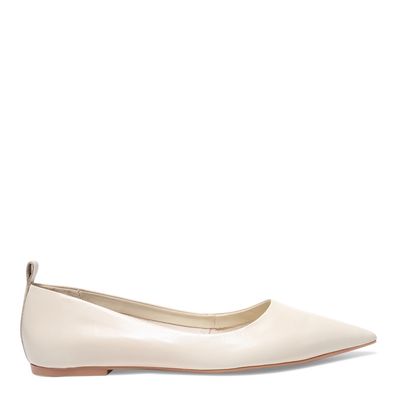 Sapatilha Off White Couro Bico Fino