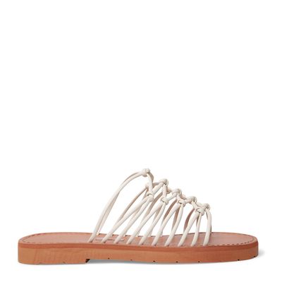 Rasteira Napa Tiras Cruzadas Off White