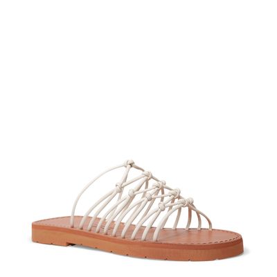 Rasteira Napa Tiras Cruzadas Off White