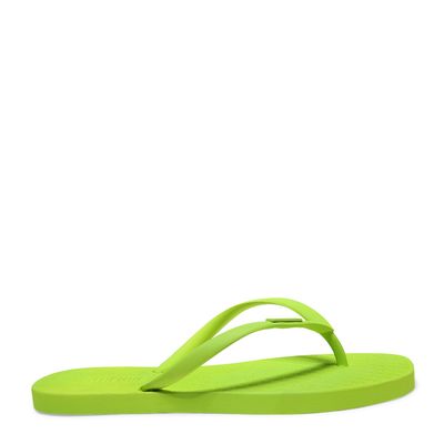 Flip Flop Verde Borracha Tiras Flat