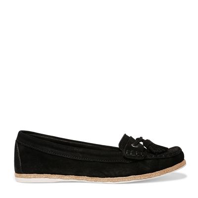 Sapato Mocassim Preto Camurça Barbicacho