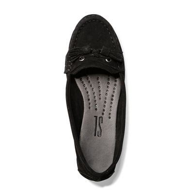 Sapato Mocassim Preto Camurça Barbicacho