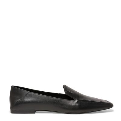 Mocassim Couro Nobre Soft Preto Bico Quadrado