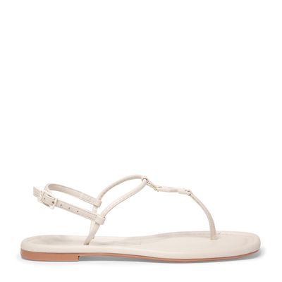 Rasteira Off White Bico Quadrado Flat