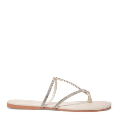 Rasteira Floater Lux Off White Brilho Strass