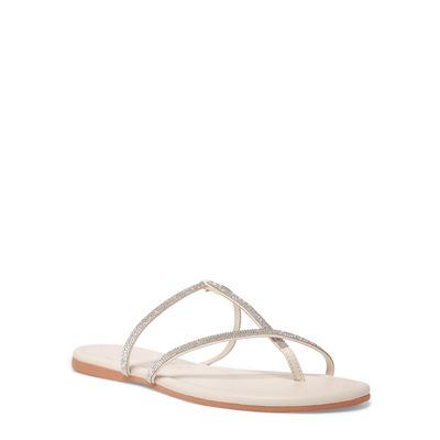 Rasteira Floater Lux Off White Brilho Strass