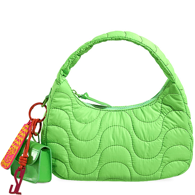 Bolsa Baguete Hobo Matelassê Calçadão de Copacabana Verde - Linha Collab Disney: 80 anos de Zé Carioca