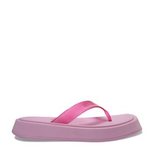 Sandália Papete Thong Flatform de Borracha Rosa Pastel