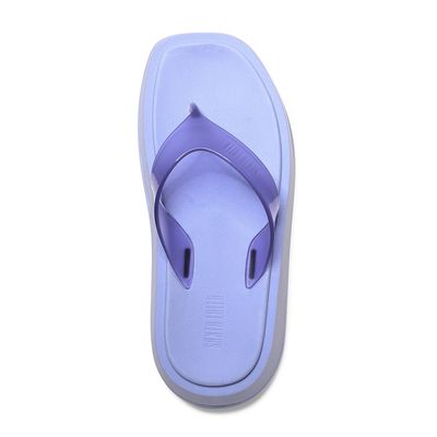 Sandália Papete Thong Flatform de Borracha Roxa Pastel