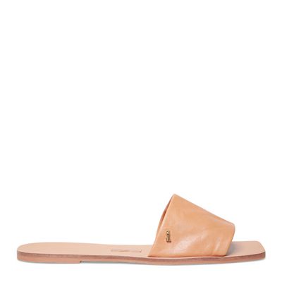 Rasteira couro nobre soft cognac