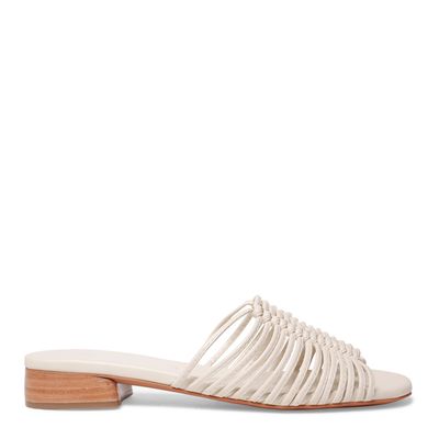 Sapato Mule Off White Tiras Salto Baixo