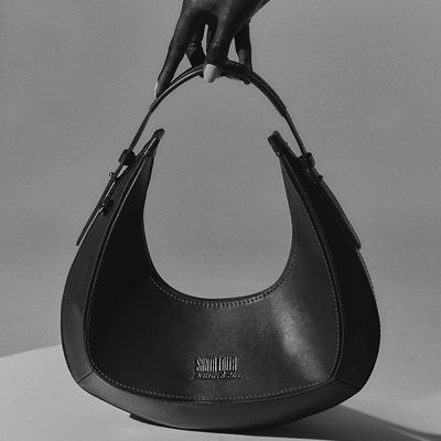 Bolsa Hobo Preta Couro Alça Ajustável - Linha Genuine Leather