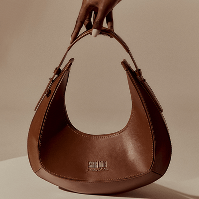 Bolsa Hobo Marrom Couro Alça Ajustável - Linha Genuine Leather