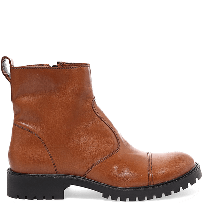 Bota Coturno Couro Pelica Premium Cano Baixo Tratorada Caramelo