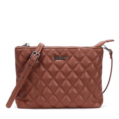 Bolsa Transversal Marrom Matelassê Pequena