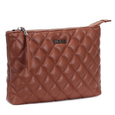 Bolsa Transversal Marrom Matelassê Pequena