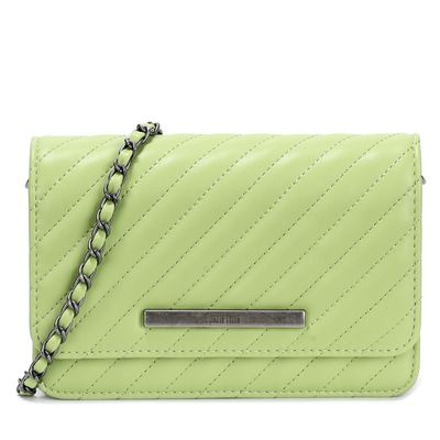 Bolsa Transversal Verde Matelassê Pequena Alça Corrente